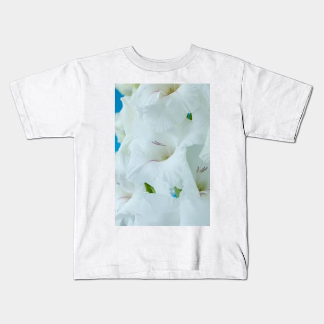Gladiolus  'White Friendship' Kids T-Shirt by chrisburrows